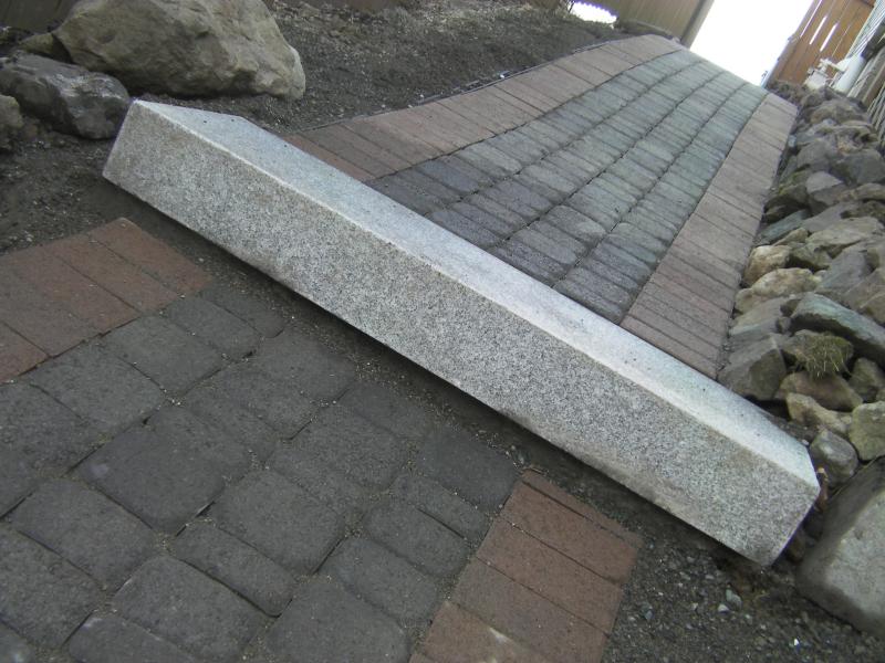 Paver Walkway With Cut Granite Step
